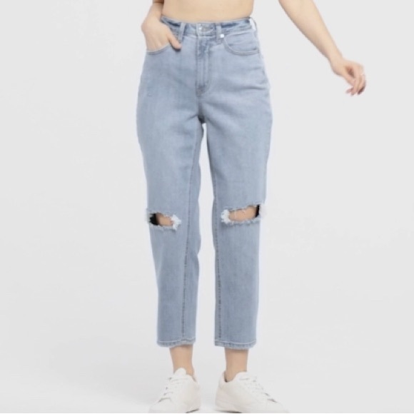 wild fable Jeans Superhigh Rise Distressed Curvy Mom Taper Jeans